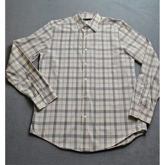 Gap Mens Medium Check‎ Long Sleeve Button Up Shirt Casual Classic NWOT 2010