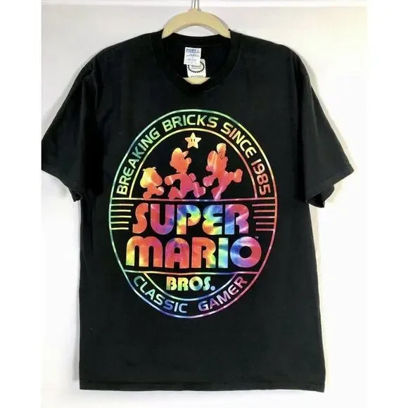 Vintage Men’s‎ Nintendo Mario Luigi T-shirt Size L Black