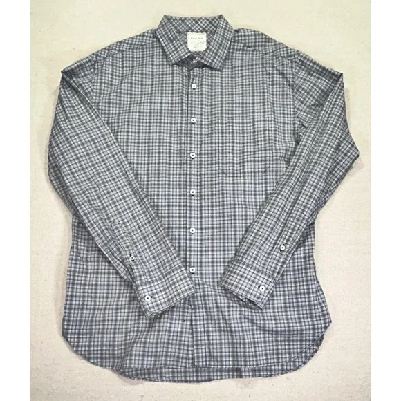 BILLY REID Men's XXL Button Plaid Dress‎ Shirt Long Sleeve MADE IN ITALY