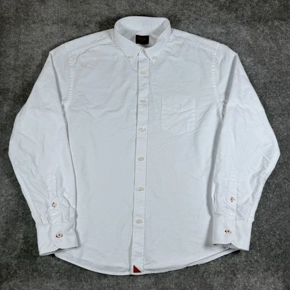 UNTUCKit Shirt Men's Large White Lightweight Flannel‎ Long Sleeve Button Up