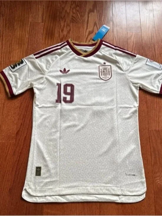 This is the Spain Away Player Version Jersey Crem color with fabrick wickening m