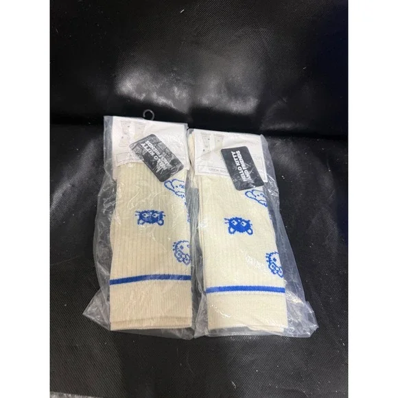 Sanrio Hello Kitty and Friends Crew Socks 2 Pack Blue White Ribbed Knit New