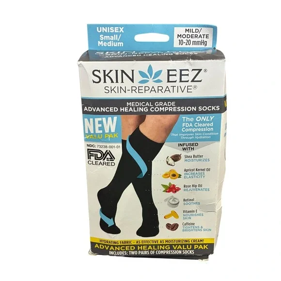 Skin Eez Compression Socks 10-20 mmHg S/M Medical Grade 2 Pair NEW‎