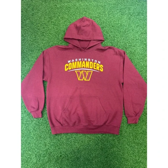 NFL Team Apparel Washington Commanders‎ Hoodie Burgundy Gold Mens Large L
