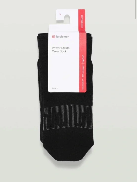 NWT Lululemon Power Stride Crew Sock *2 Pack