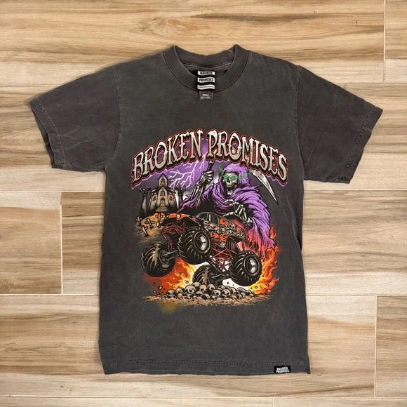 Broken Promises You Created A‎ Monster Tee Gray Small Monster Truck Reaper