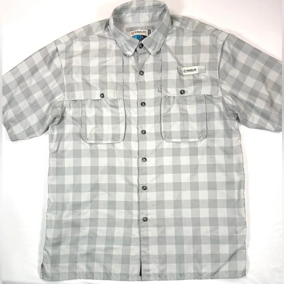 MAGELLAN OUTDOORS Fish‎ Gear Plaid Fishing Shirt Medium Relaxed Fit