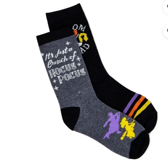 Hocus Pocus Halloween crew socks 2 pack