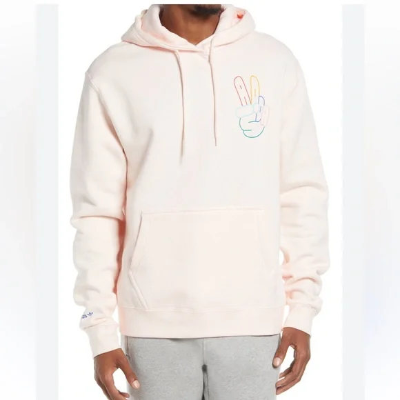 Adidas Size Medium‎ Men's Light Pink Logo Hoodie