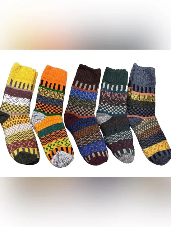 SVEA Merino Wool Hiking Nordic Socks for Men Women 5 Pairs Thermal Medium