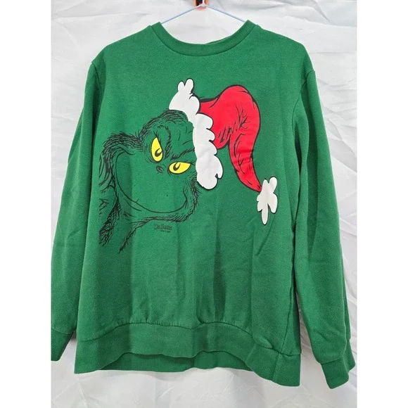 The Grinch Christmas Green Crewneck Sweatshirt Dr Seuss Holiday Fun Size M‎