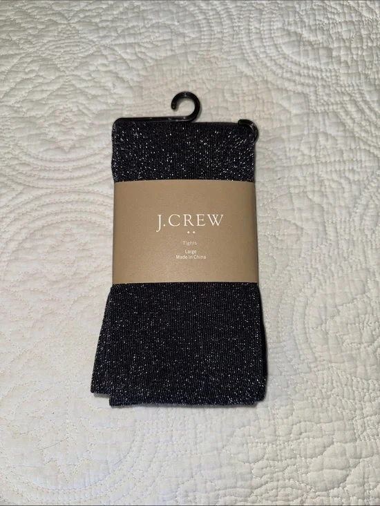 J. Crew Black Sparkle Tights