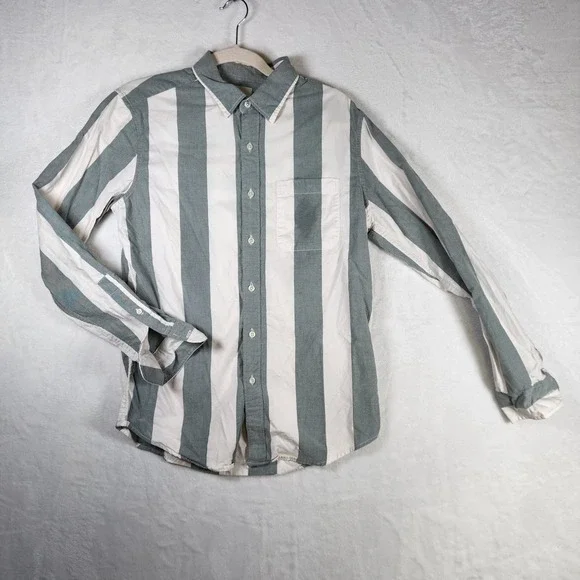 American Eagle Mens Striped‎ Long Sleeve Button Down Shirt Classic Fit