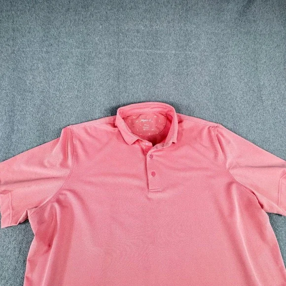 Johnnie-O Polo Shirt Mens XL Pink Stretch Short Sleeve‎