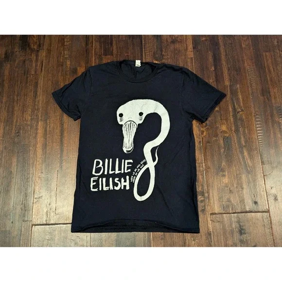 Billie Eilish Shirt Mens Small Black When We All Fall Asleep World Tour 2019 Tee