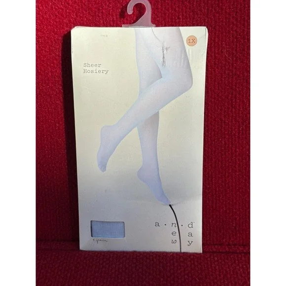 a.n.d e a w y Sheer Hosiery 1X Feather‎ Aqua blue Nylon/Spandex