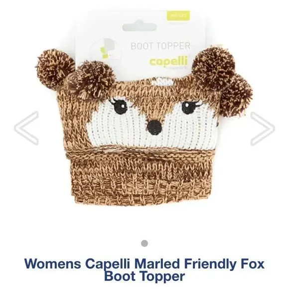 NEW Womens Capelli Marled Friendly Fox Boot Topper