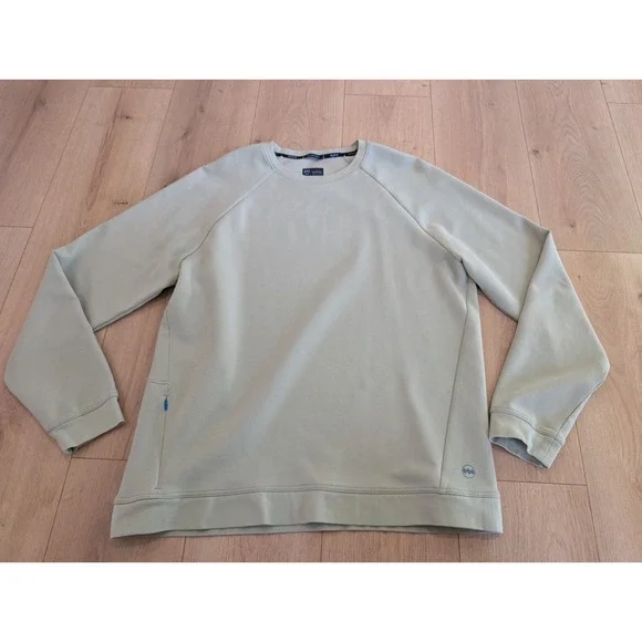 Janji Mens Circuit Knit Pullover Sweater Light Green Logo Run Everywhere Large
