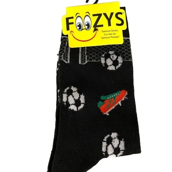 Foozys Women's Crew Socks: Soccer; Black; Women's Size‎ 9-11