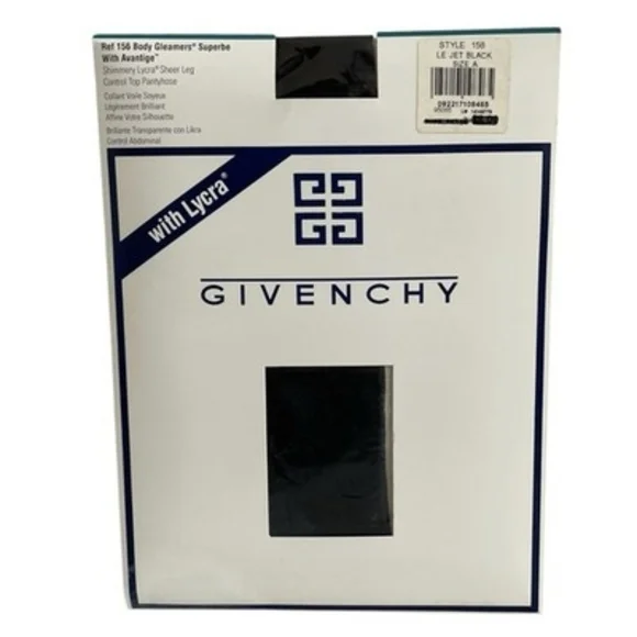 Givenchy Body Gleamers Pantyhose Le Jet Black Style 156 Sheer Size A NIB