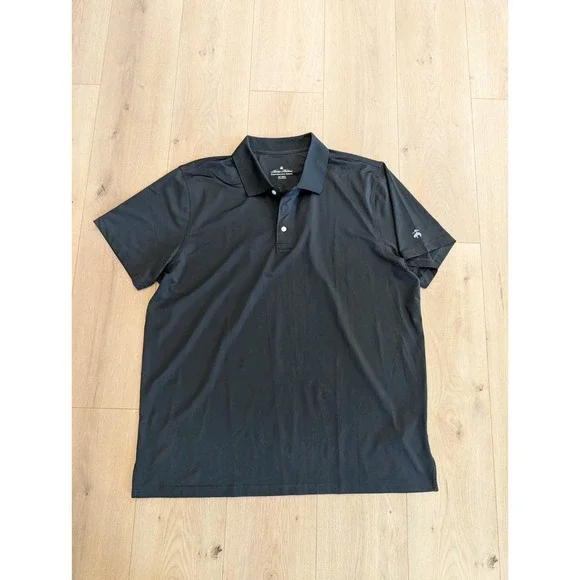 Brooks Brothers Shirt 2XL Black Golf Performance Series Polo Jersey Preppy Sport