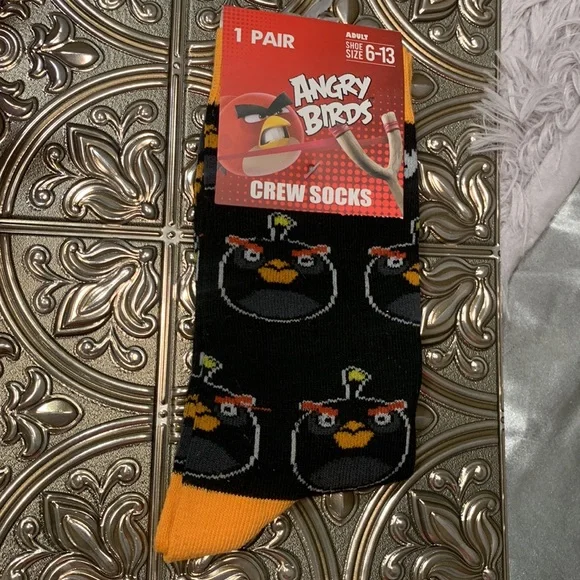 🌹NWT • CRAZY UNIVERSE ANGRY BIRDS • Unisex CREW SOCKS • MADE IN USA