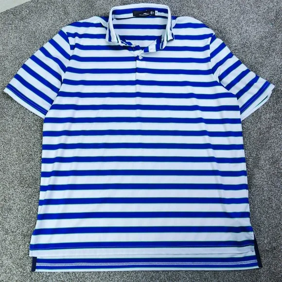 RLX Ralph Lauren Striped‎ Performance Golf Polo Shirt Mens XL