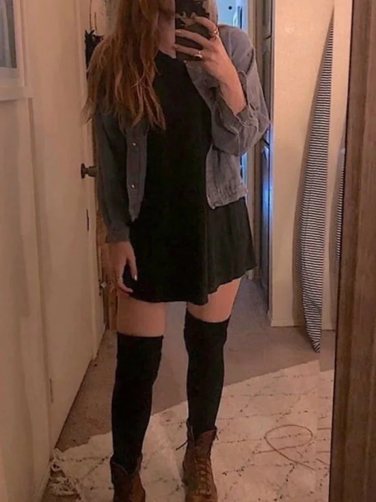 Rare American apparel extra stretchy cotton ribbed thigh High Socks