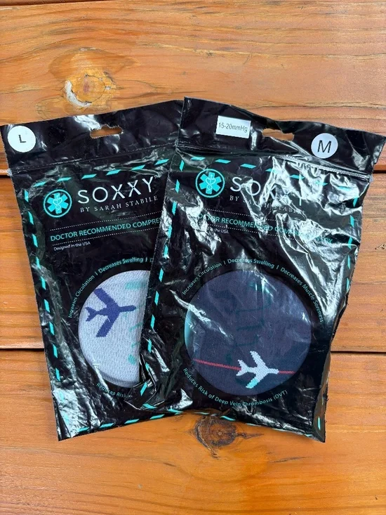 2 Pair Soxxy Compression Socks Medium and Large Unisex