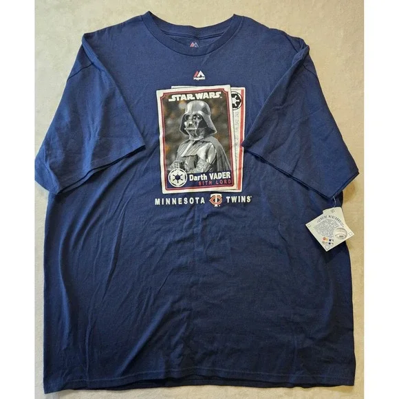 Majestic‎ Star Wars Darth Vader Minnesota Twins MLB T-Shirt Mens 2XL NWT