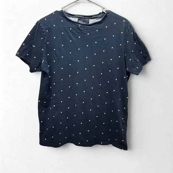 Denim & Flower Ricky‎ Singh Men's Navy White Small Palm Tree Print T-Shirt