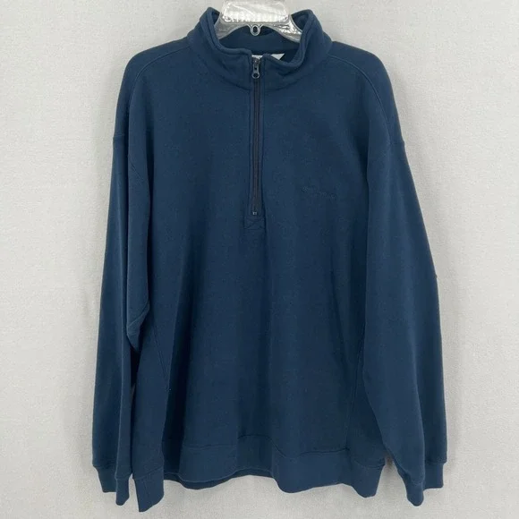 Columbia Hart Mountain 1/2‎ Half Zip Sweatshirt Mens Size 2XL Navy Blue Fleece