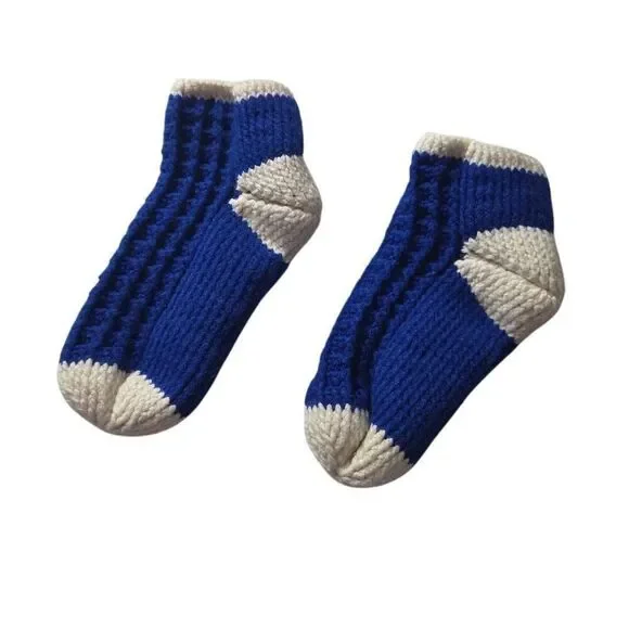 Handmade Blue and White Winter/Christmas Handmade Socks‎