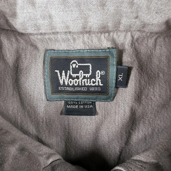 Vintage WOOLRICH Shirt‎ XL Mens Gray Chambray Button Up Barn Heavy Outdoor USA