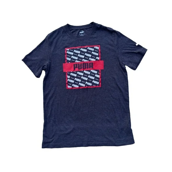 Puma Men's Gray Graphic Logo T-Shirt Size‎ M Short Sleeve Casual