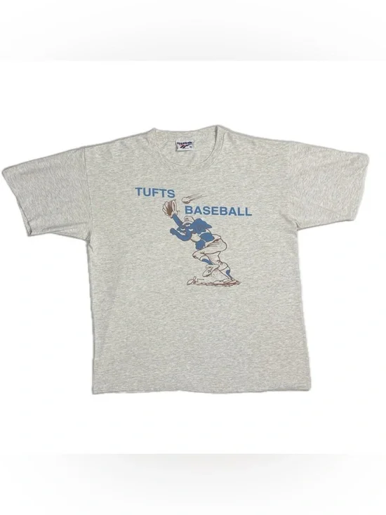 Vtg 90s Reebok Tufts Baseball‎ Jumbo the Elephant graphic print t shirt mens XL