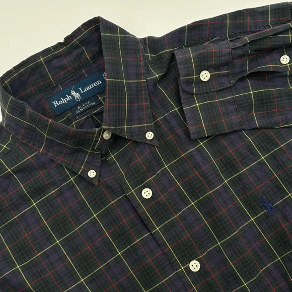 Ralph Lauren Blake Plaid Shirt Mens Medium‎ Button Down Long Sleeve