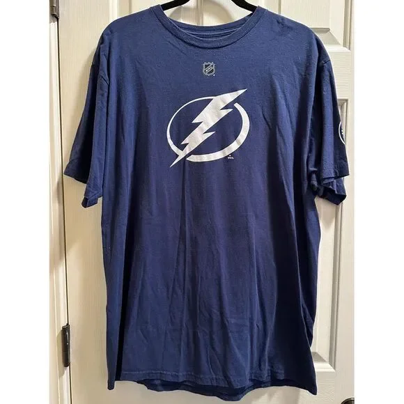 Tampa Bay Lightning T Shirt Men's XL Blue Adult Logo‎ Hockey NHL