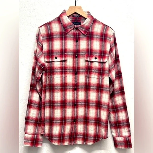 LUCKY Brand - Men's Button-Down Humboldt Woven Long Sleeve Flannel Shirt - S