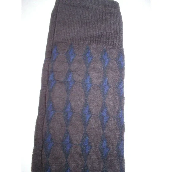 New NWT Womens Designer Marni Socks Wool Italy Knee S Dark Brown Blue Black II