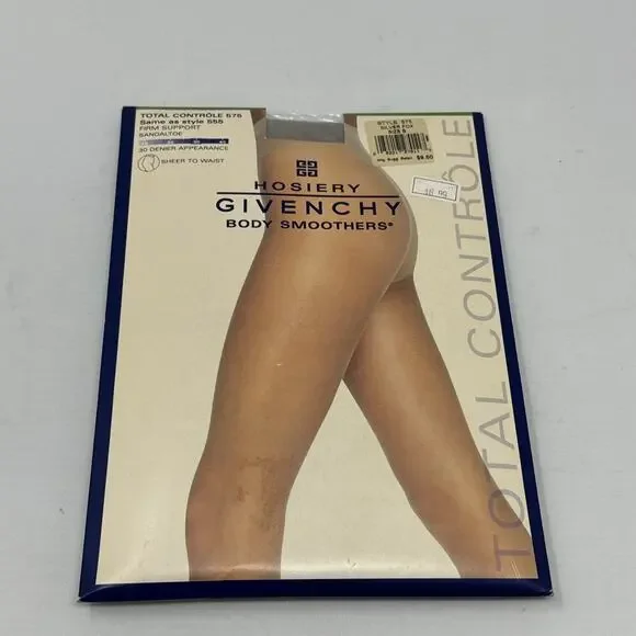 Givenchy Hosiery Body Smoothers 575 Firm Support Sheer to Waist Silver Fox Sz B