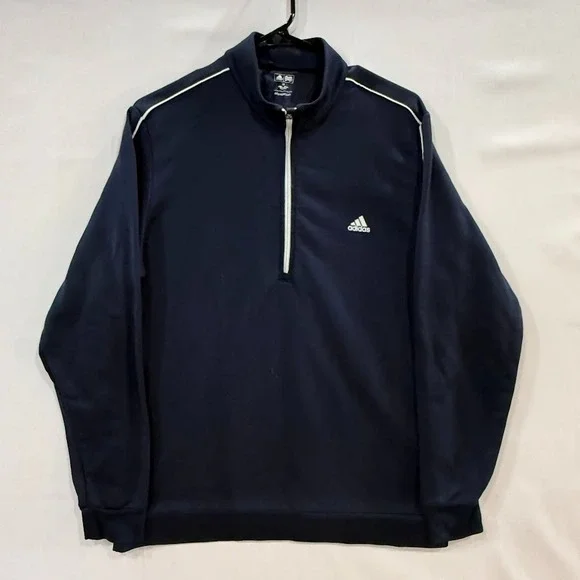Adidas Golf Quarter Zip Pullover Mens Medium Navy Long Sleeve Shirt‎ Performance