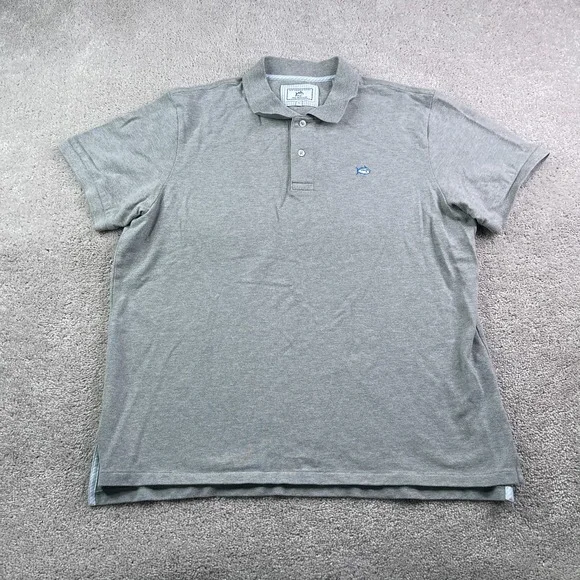 Southern Tide Polo Shirt Mens XL Grey Skipjack Pique Cotton Rugby Coastal Preppy