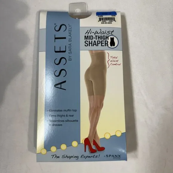 Spanx Assets Womens Hi-Waist Mid-Thigh Shaper Nude Color Size 4 NEW‎