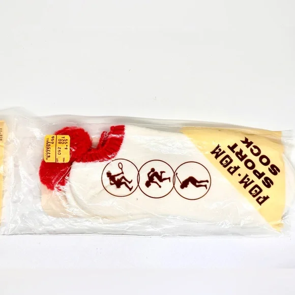 Vintage Pom-Pom‎ Sport Socks Novelty Athletic Crew Socks New Sealed