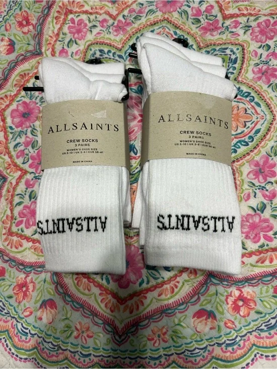 All Saints White Crew Socks – Pack of 6