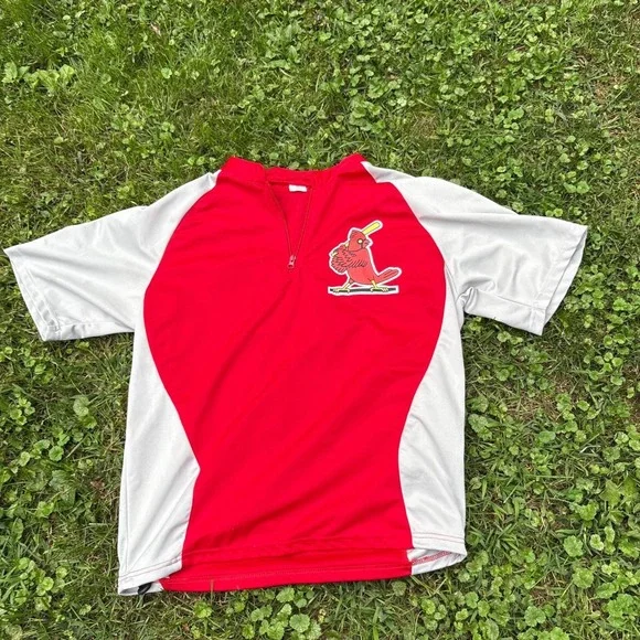 Vintage St Louis Cardinals‎ Half Zip Jersey Mens XL Y2K Red Pullover