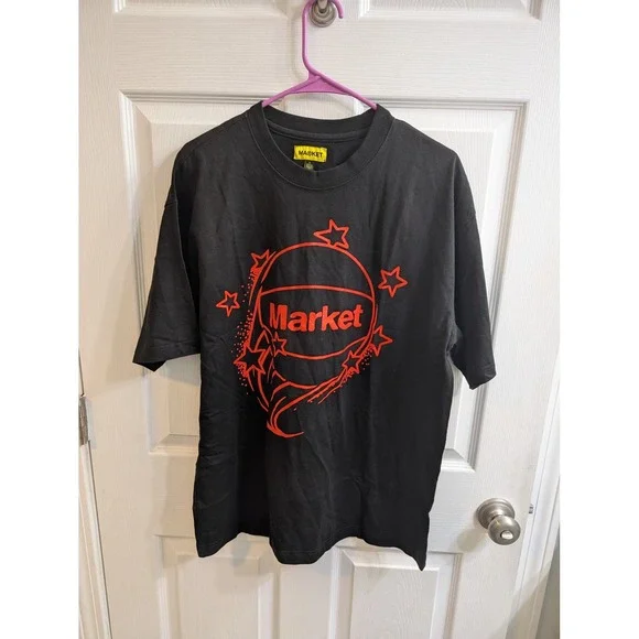 Market Black Red‎ Basketball Graphic T Shirt Mens - Size L