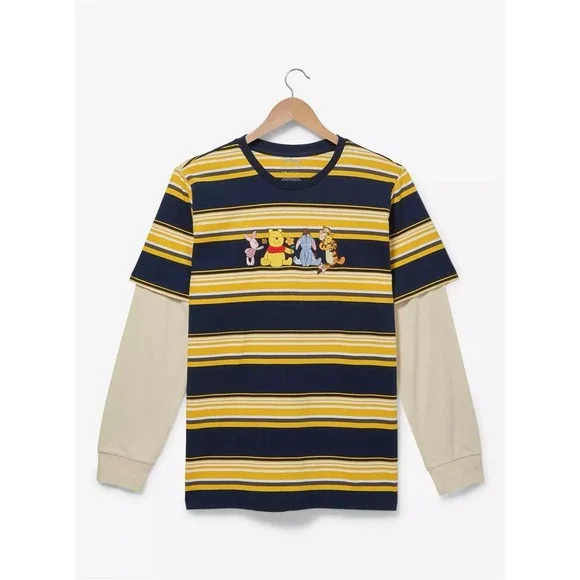 Disney Winnie the Pooh Characters Striped Layered Long Sleeve T-Shirt - BoxLunch