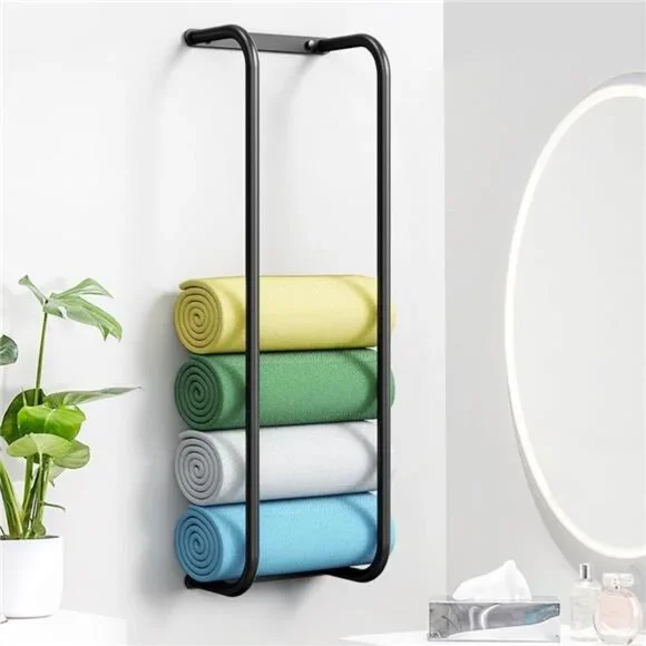 Towel Rack Wall Mounted, Stainless Steel Towel Racks, Black